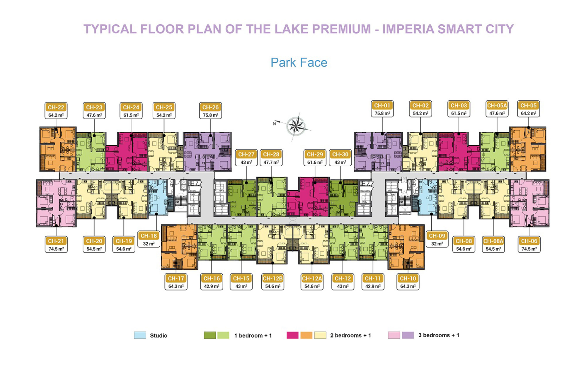Mặt bằng điển hình toà S1 Imperia Sky Park Nam An Khánh